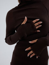 Seamless Basic Fiori | Merinowolle L/S T-Shirt Dark Brown