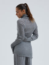 Seamless Basic Fiori | Merinowolle L/S T-Shirt Grey Melange