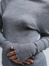Seamless Basic Fiori | Merinowolle L/S T-Shirt Grey Melange