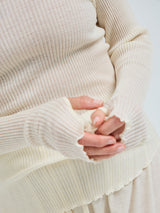 Seamless Basic Fiori | Merinowolle L/S T-Shirt Off-White