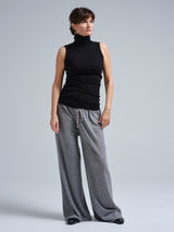 Seamless Basic Fleur | Bio-Baumwolle Roll Neck Sleeveless Black