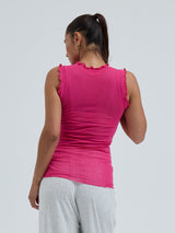 Seamless Basic Flounce | Baumwolle Tank Top Berry Pink