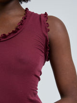 Seamless Basic Flounce | Baumwolle Tank Top Burgundy