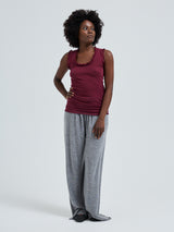 Seamless Basic Flounce | Baumwolle Tank Top Burgundy