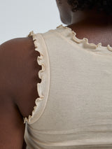 Seamless Basic Flounce | Baumwolle Tank Top Dark sand