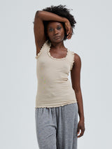 Seamless Basic Flounce | Baumwolle Tank Top Dark sand