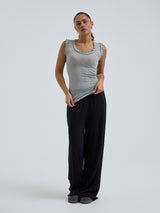 Seamless Basic Flounce | Baumwolle Tank Top Grey Melange