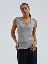 Seamless Basic Flounce | Baumwolle Tank Top Grey Melange