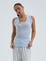 Seamless Basic Flounce | Baumwolle Tank Top Hazy Sky