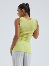 Seamless Basic Flounce | Baumwolle Tank Top Neon Yellow