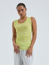 Seamless Basic Flounce | Baumwolle Tank Top Neon Yellow