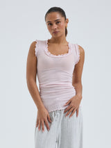 Seamless Basic Flounce | Baumwolle Tank Top Pale Rose