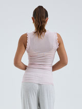 Seamless Basic Flounce | Baumwolle Tank Top Pale Rose