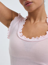 Seamless Basic Flounce | Baumwolle Tank Top Pale Rose