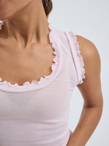 Seamless Basic Flounce | Baumwolle Tank Top Pale Rose
