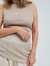 Seamless Basic Fresco | Merinowolle Strap Top Beige