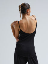 Seamless Basic Fresco | Merinowolle Strap Top Black