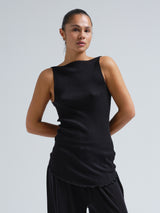 Seamless Basic Fresco | Merinowolle Strap Top Black