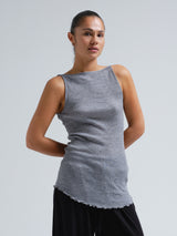Seamless Basic Fresco | Merinowolle Strap Top Grey Melange