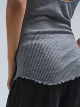 Seamless Basic Fresco | Merinowolle Strap Top Grey Melange