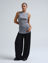 Seamless Basic Fresco | Merinowolle Strap Top Grey Melange