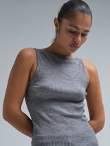 Seamless Basic Fresco | Merinowolle Strap Top Grey Melange