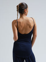 Seamless Basic Fresco | Merinowolle Strap Top Navy