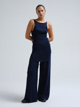 Seamless Basic Fresco | Merinowolle Strap Top Navy