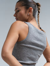 Seamless Basic Woolen Isa | Merinowolle Tank Top Grey Melange