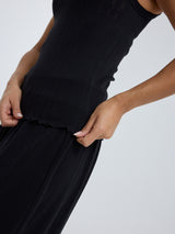 Seamless Basic Jacquard Crush | Baumwolle Tank Top Black