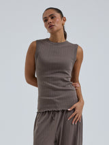 Seamless Basic Jacquard Crush | Baumwolle Tank Top Fungi