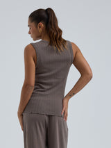 Seamless Basic Jacquard Crush | Baumwolle Tank Top Fungi