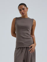 Seamless Basic Jacquard Crush | Baumwolle Tank Top Fungi