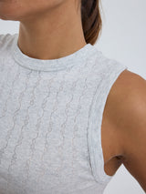 Seamless Basic Jacquard Crush | Baumwolle Tank Top Lt grey melange