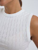 Seamless Basic Jacquard Crush | Baumwolle Tank Top Off-White