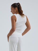 Seamless Basic Jacquard Crush | Baumwolle Tank Top Off-White