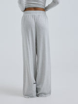 Seamless Basic Jacquard Pants | Baumwolle Pants Lt grey melange