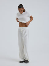 Seamless Basic Jacquard Pants | Baumwolle Pants Off-White