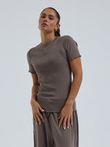 Seamless Basic Jacquard Short Sleeve | Baumwolle S/S T-Shirt Fungi