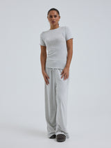 Seamless Basic Jacquard Short Sleeve | Baumwolle S/S T-Shirt Lt grey melange