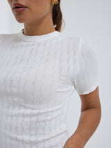 Seamless Basic Jacquard Short Sleeve | Baumwolle S/S T-Shirt Off-White