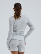 Seamless Basic Jacquard Shorts | Baumwolle Shorts Lt grey melange