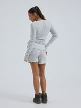 Seamless Basic Jacquard Shorts | Baumwolle Shorts Lt grey melange