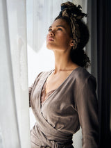 Seamless Basic Jacquard Wrap | Baumwolle Cardigan Fungi