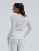 Seamless Basic Jacquard Wrap | Baumwolle Cardigan Off-White