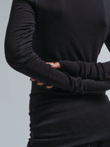 Seamless Basic Woolen Jade | Merinowolle L/S T-Shirt Black