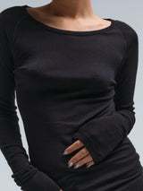 Seamless Basic Woolen Jade | Merinowolle L/S T-Shirt Black