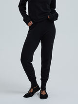 Seamless Basic Knitted leggings | Wolle Kaschmir T-shirt Black
