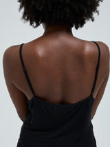 Seamless Basic Lace Silk Cami | Mulberry Seide Cami top Black w. Black