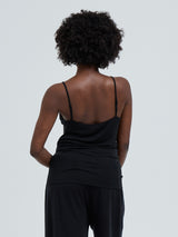 Seamless Basic Lace Silk Cami | Mulberry Seide Cami top Black w. Black